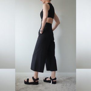 Agenda Black Backless Wide Leg Sleeveless Jumpsuit Size 2 / 34 / XS.